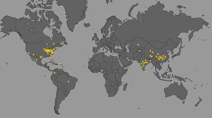 Grad student home countries